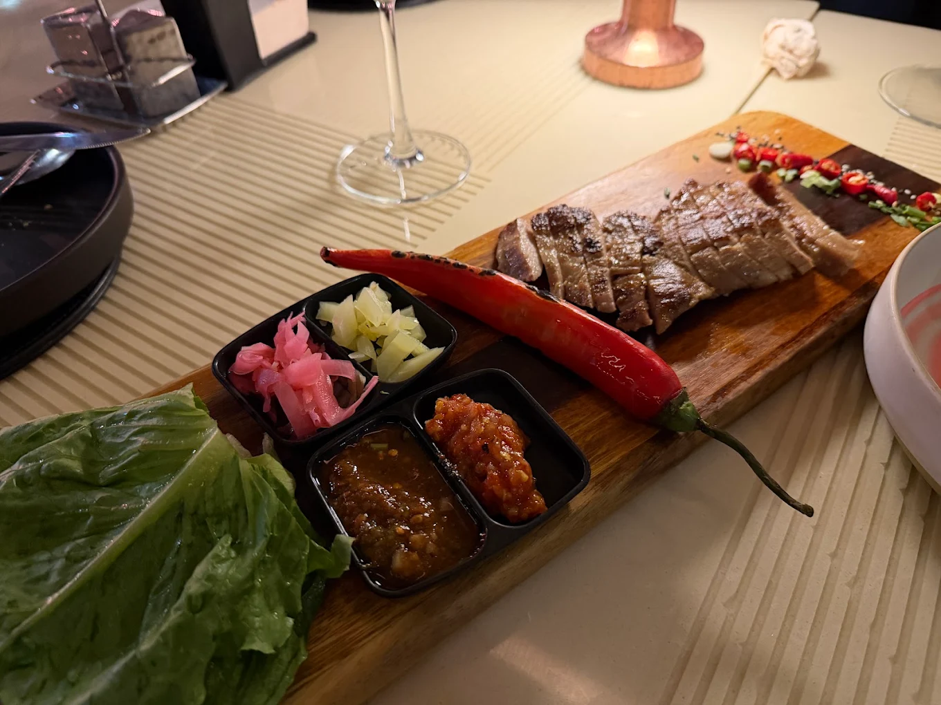 Thai food served in a contemporary Bangkok restaurant