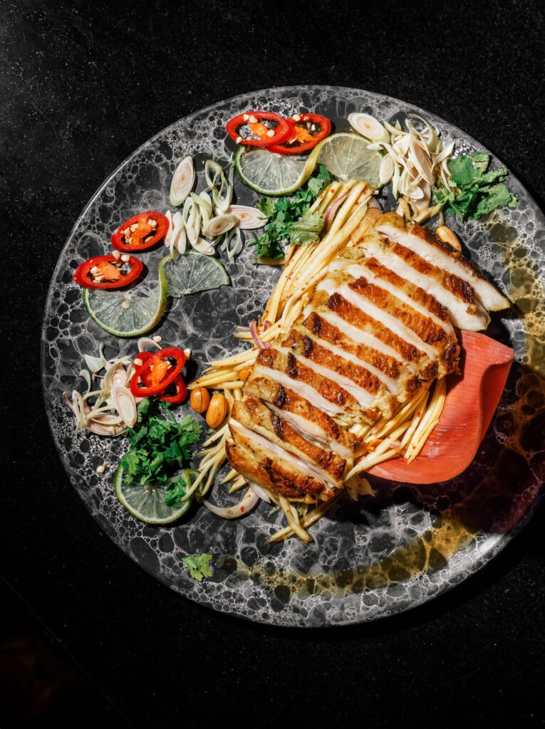 Gluten-free salmon dish at Bangkok restaurant