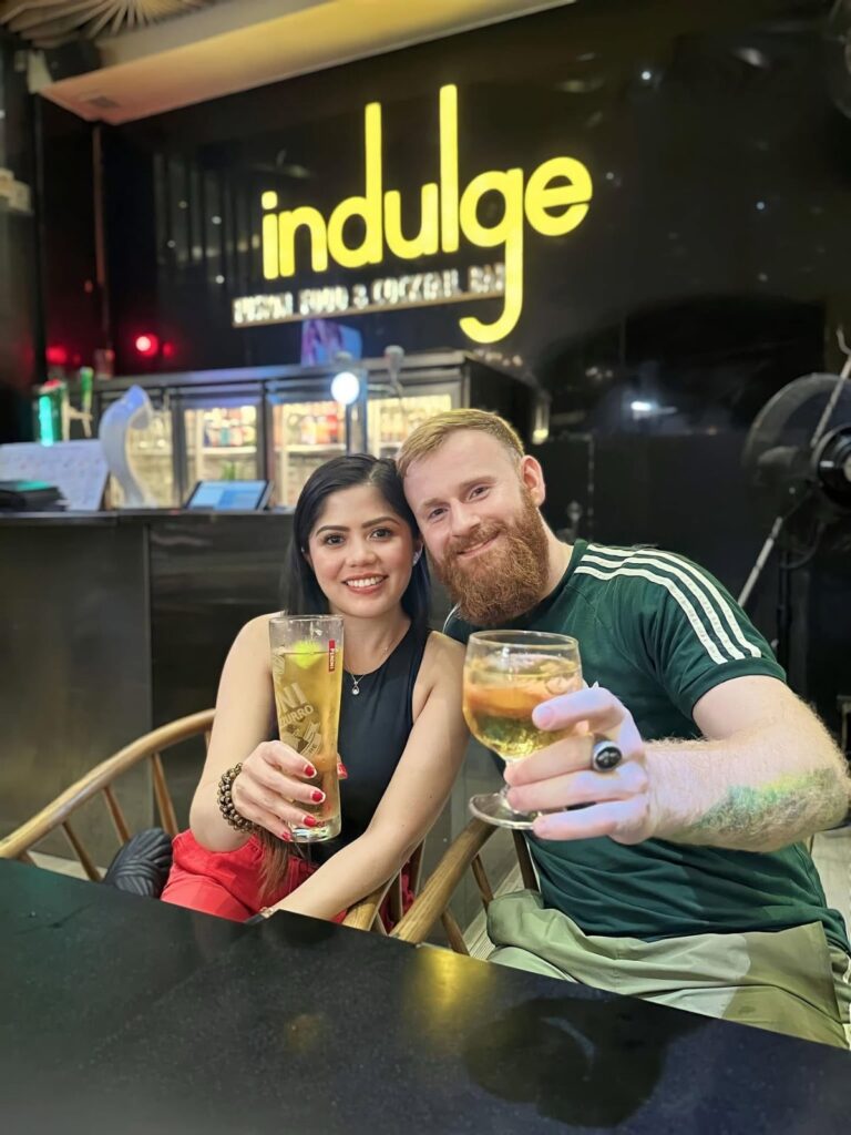 Tourists enjoying drinks at Indulge Fusion Food & Cocktail Bar Bangkok