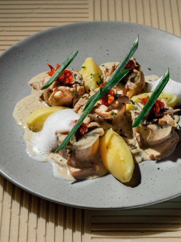 Tender Mushroom Chicken with mushrooms and creamy truffle sauce