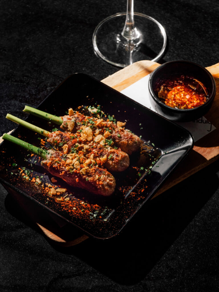 Minced Lamb Skewers with aromatic herbs at Indulge Bangkok