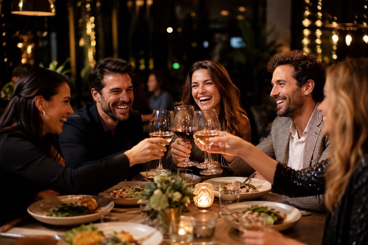 Friends enjoying a memorable brunch dining experience together